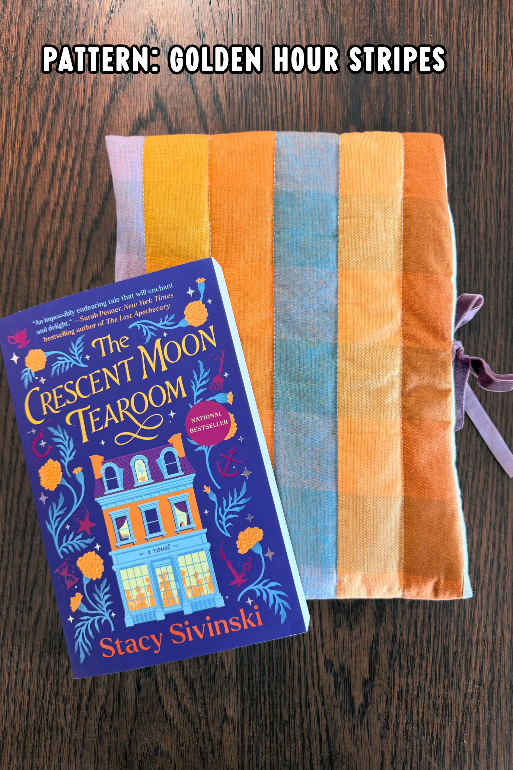 Quilted Book Sleeve With Ribbon