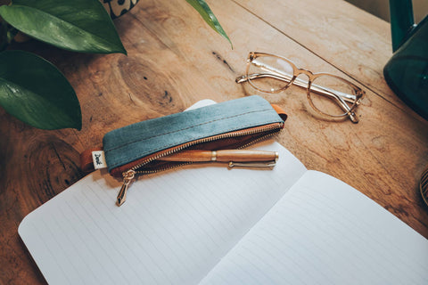 Distressed Denim Pen Pouch