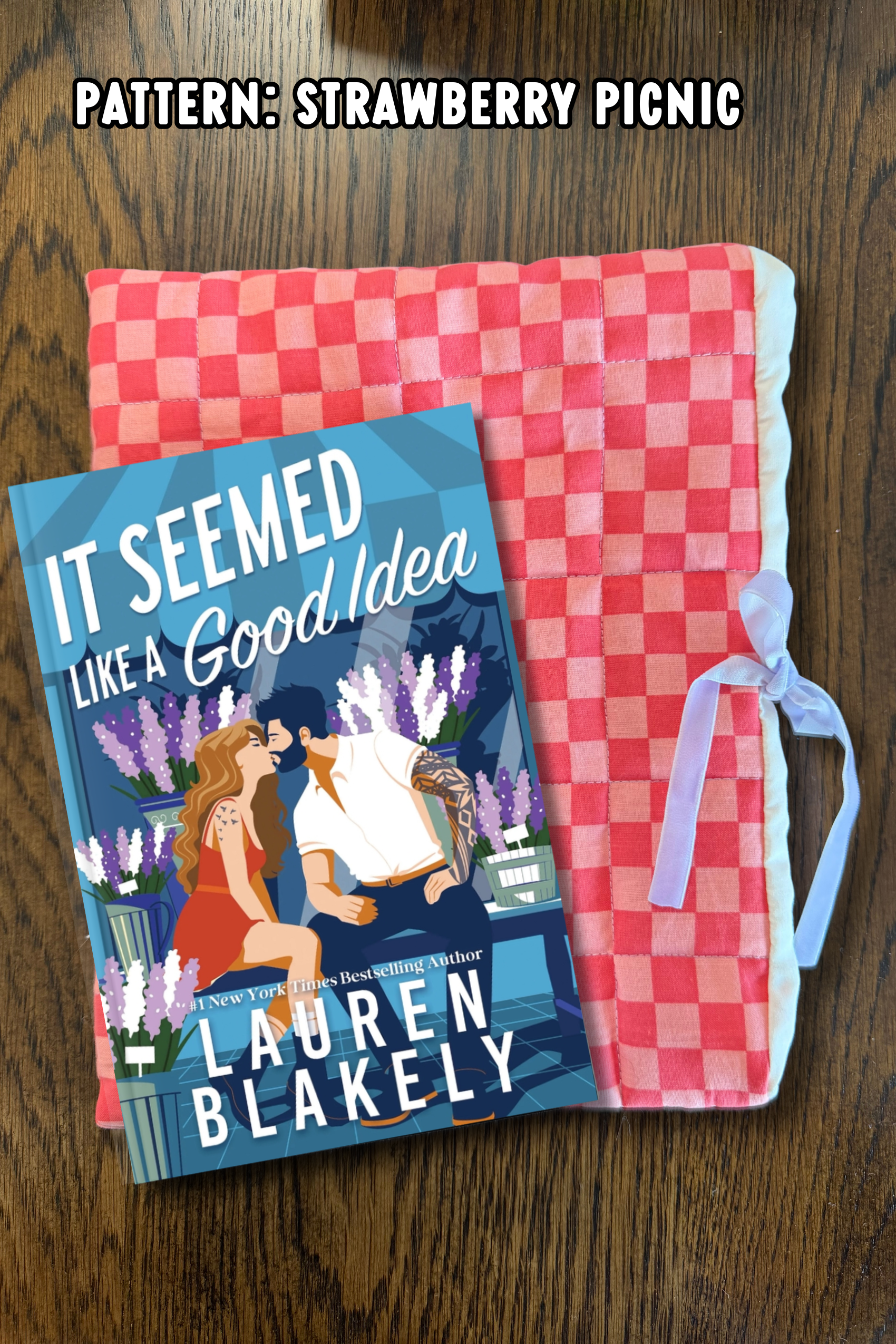 Quilted Book Sleeve With Ribbon