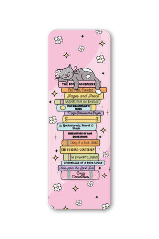 Sleepy Cat Book Stack