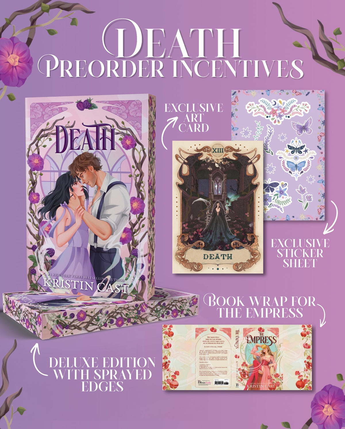 Death | Signed & Personalized Copies with The Empress Dust Jacket & an Exclusive Swag Bundle *Deluxe Edition with Stenciled Edges*