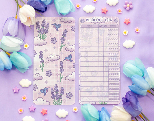 Lavender Dreams Reading Log Bookmark