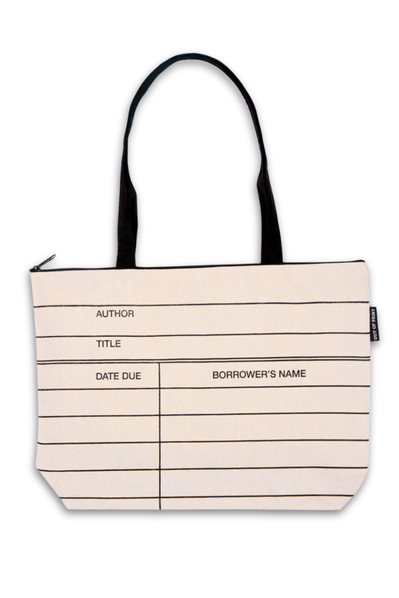 Library Card Zippered Market Tote