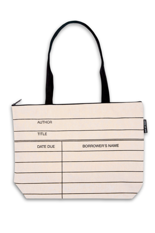 Library Card Zippered Market Tote