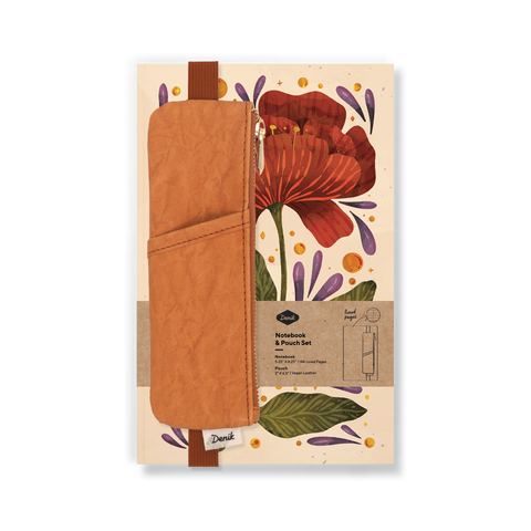 Burgundy Bloom  Layflat Notebook & Pouch Set