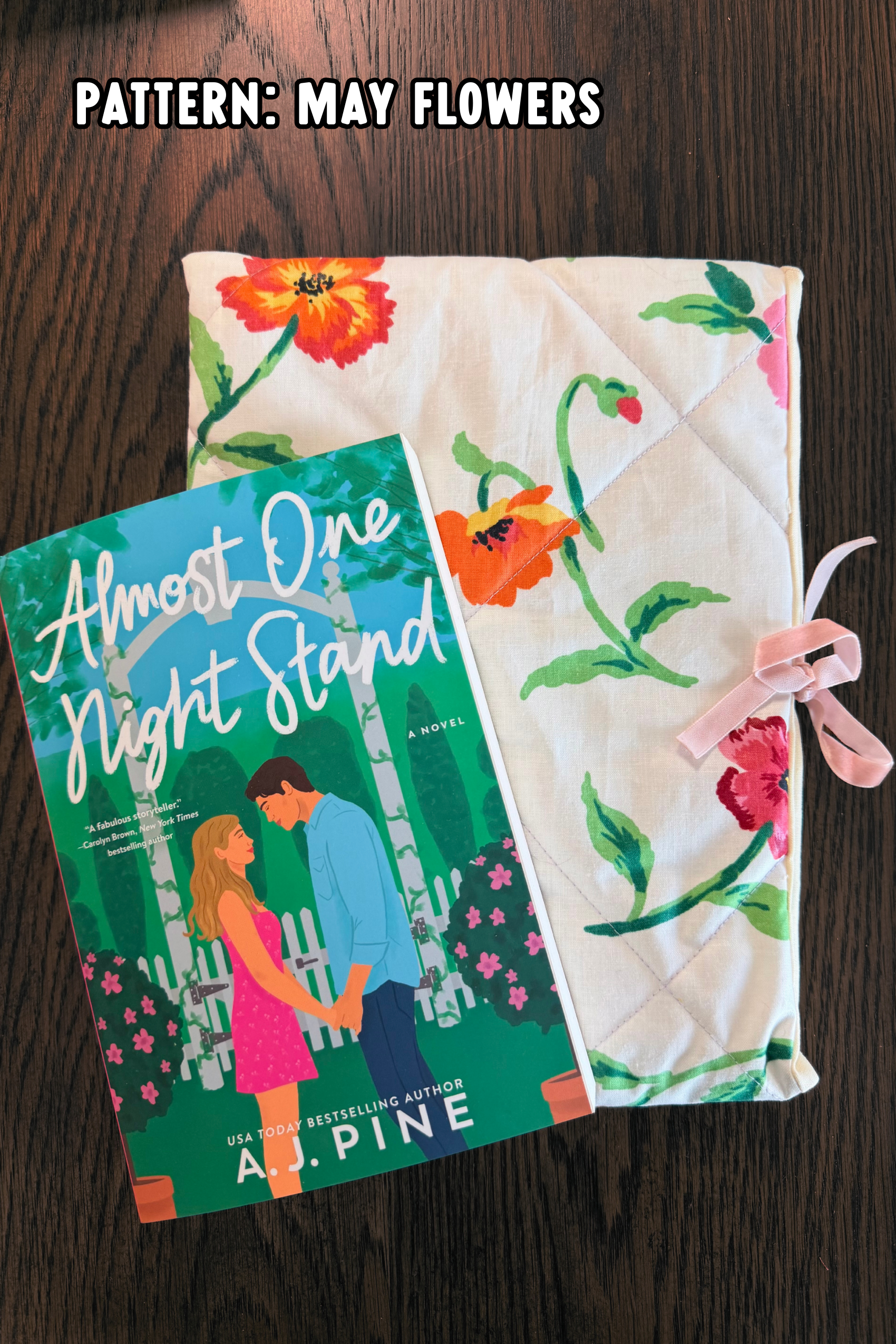 Quilted Book Sleeve With Ribbon