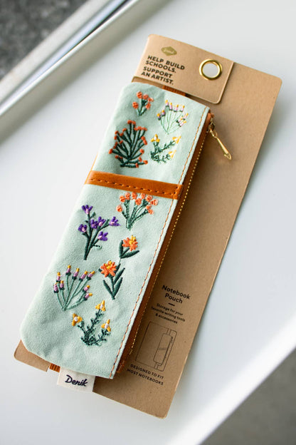 Petite Blooms Embroidered Notebook Pouch