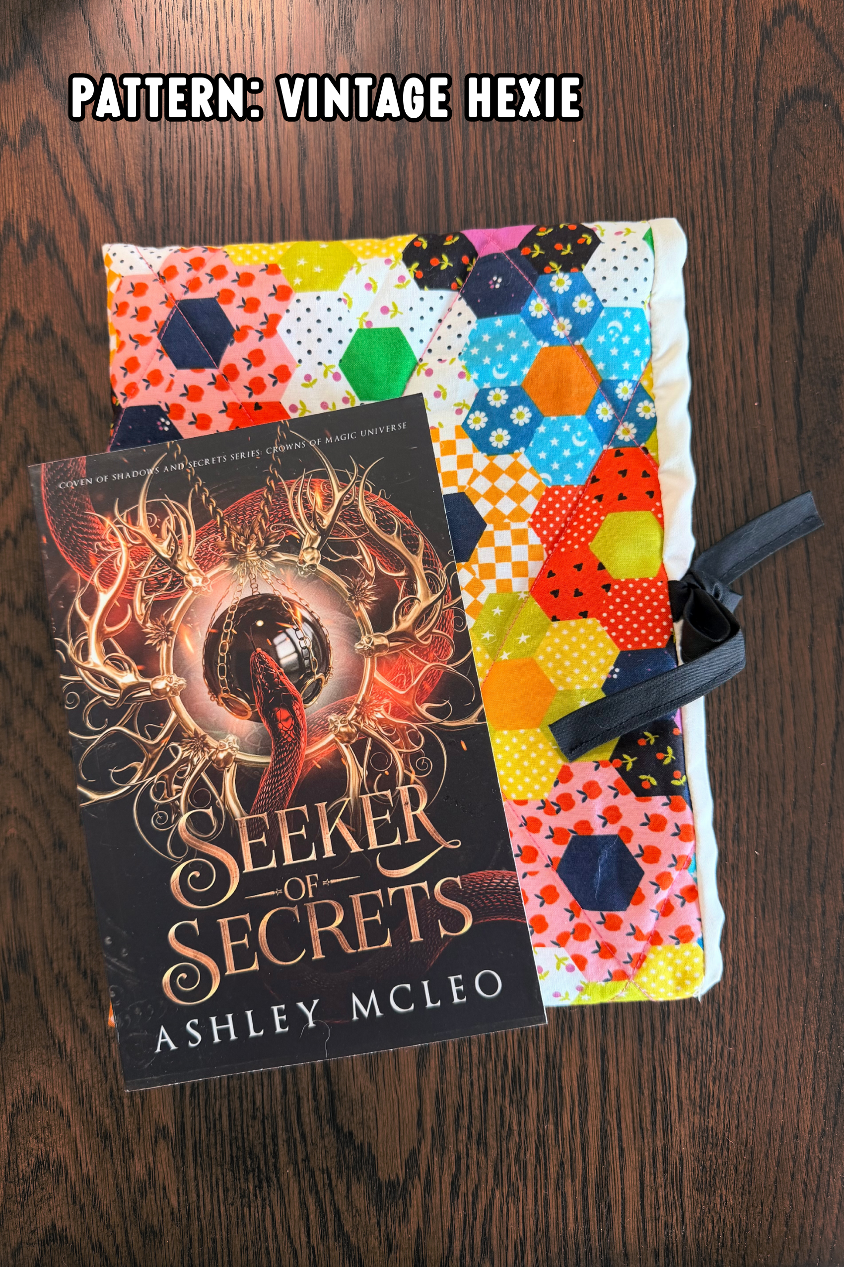 Quilted Book Sleeve With Ribbon