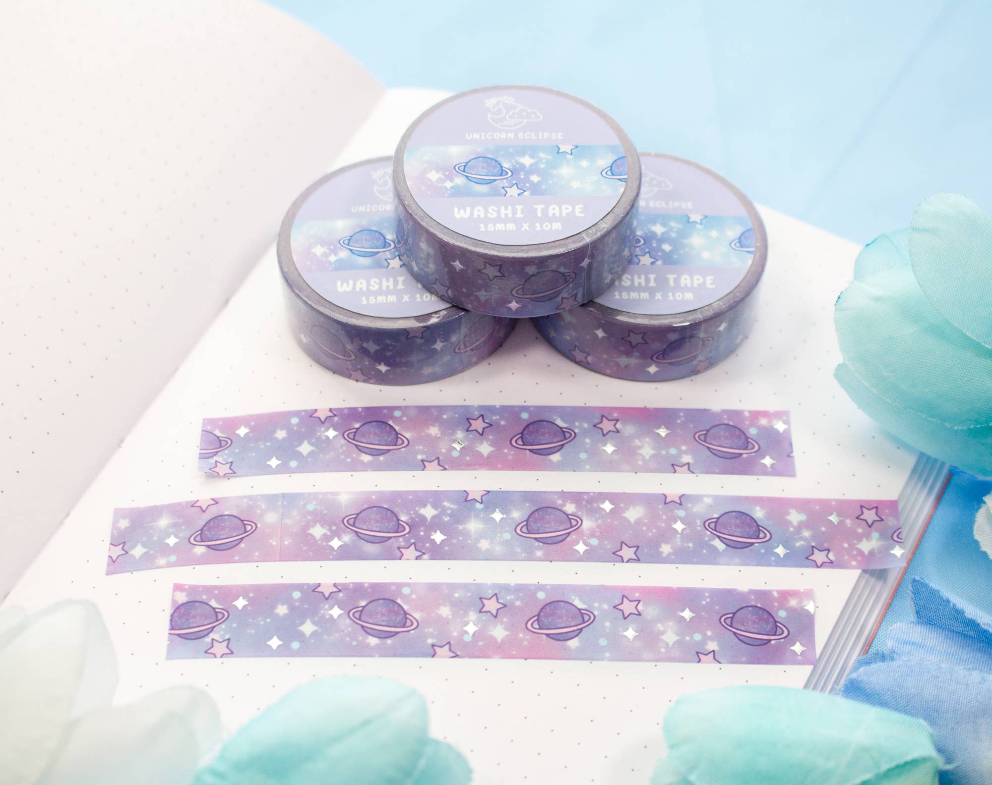 Blue Galaxy Silver Foil | Washi Tape