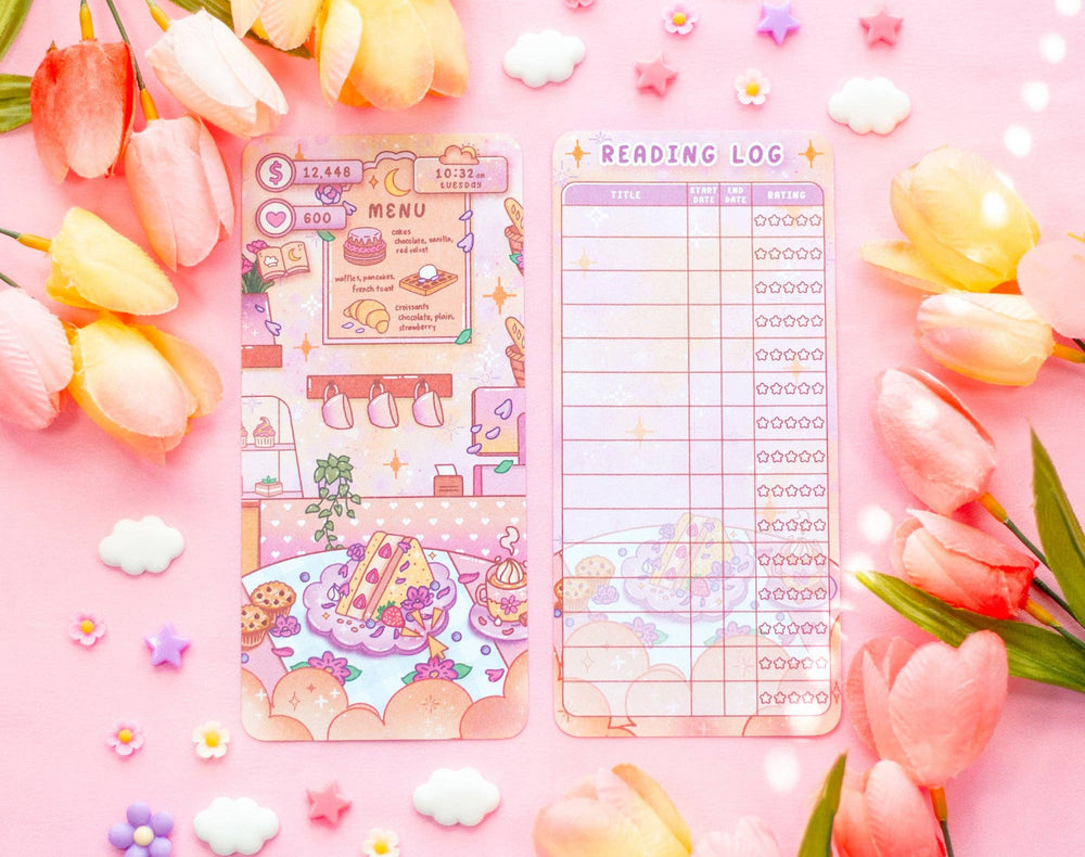 Cafe Quest Reading Log |Bookmark