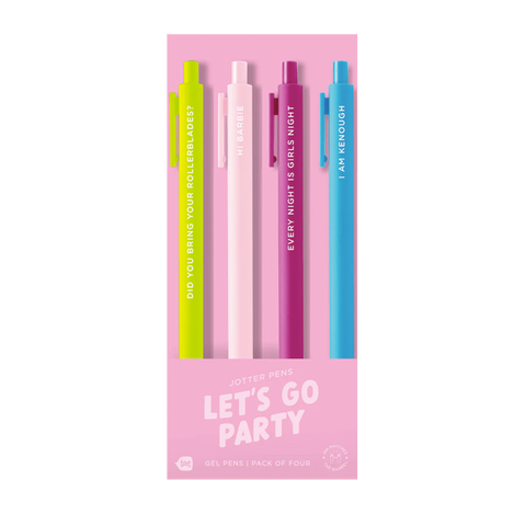 Let's Go Party Barbie - Jotter Pen Sets 4 Pack