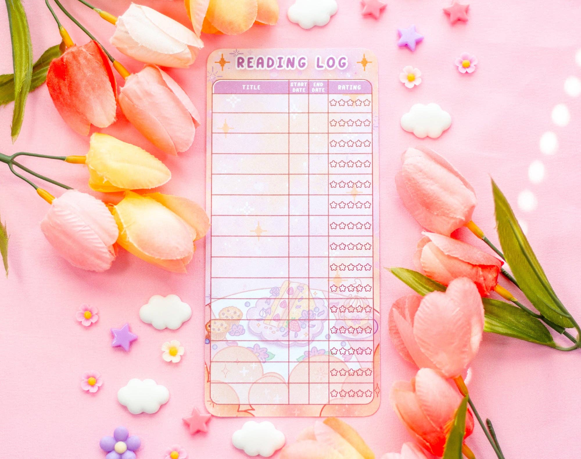 Cafe Quest Reading Log |Bookmark