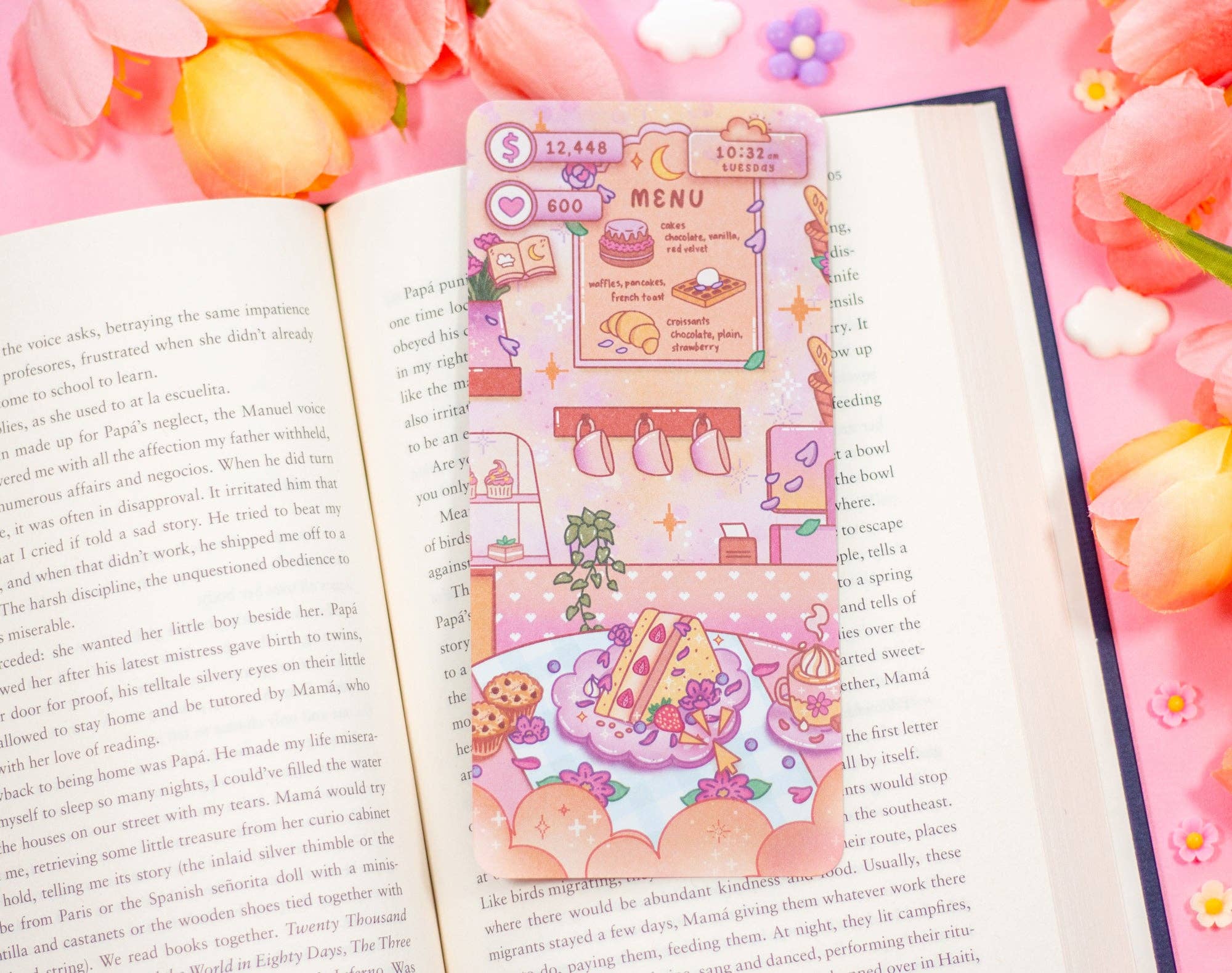 Cafe Quest Reading Log |Bookmark